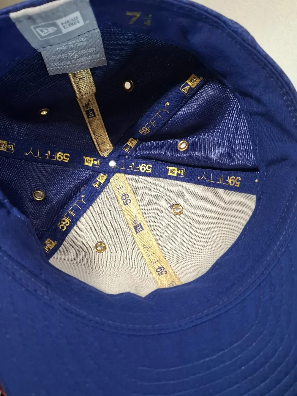 New Era Blue Snapback Hat with Gold LA Logo